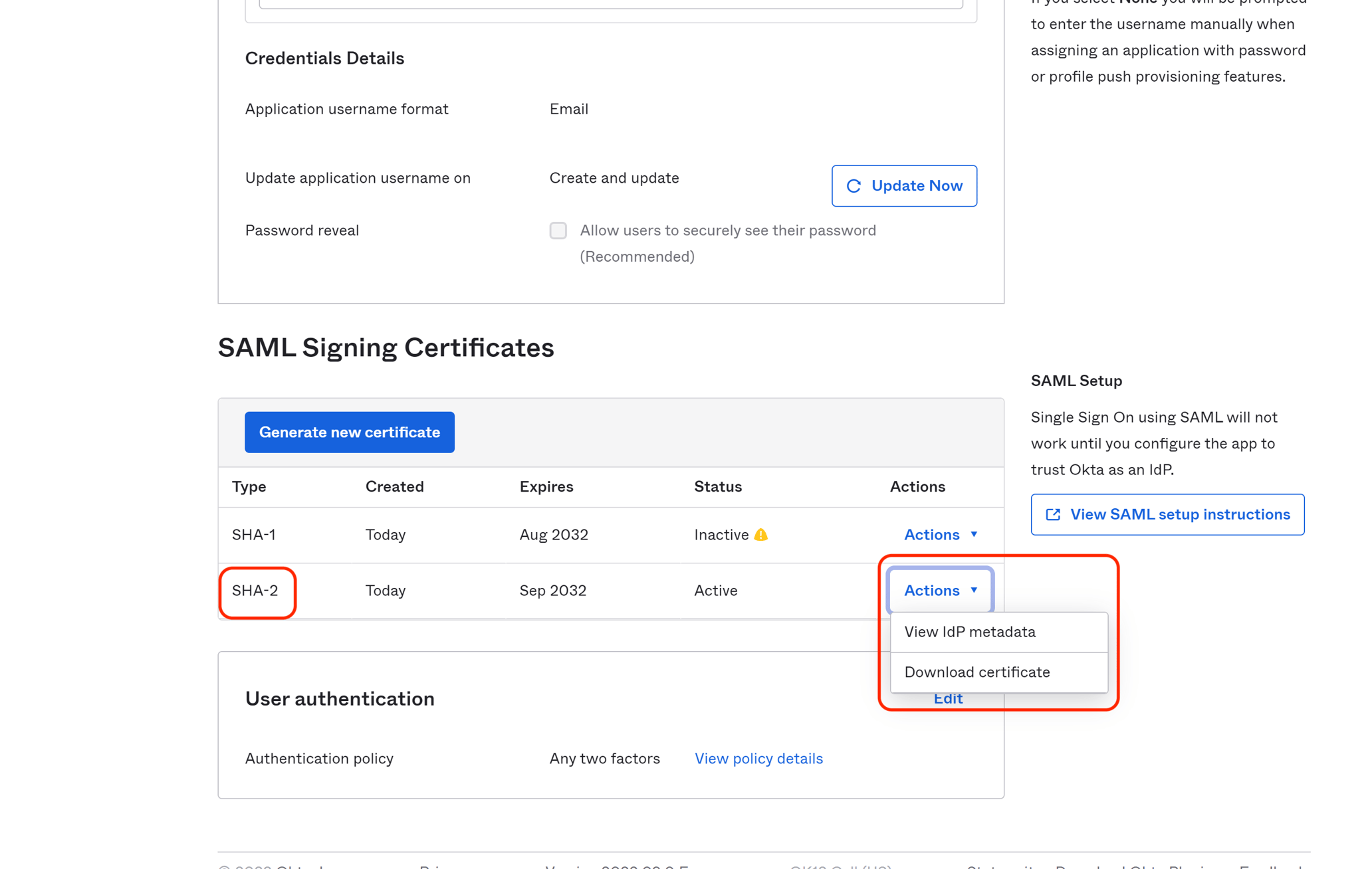 SSO Configuration: Okta