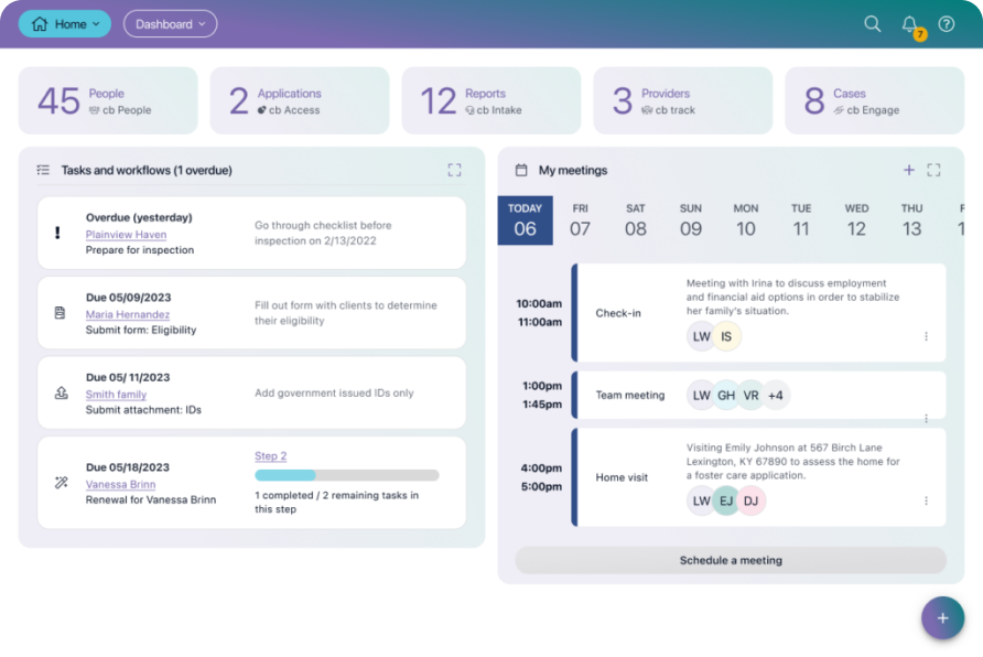 Casebook dashboard